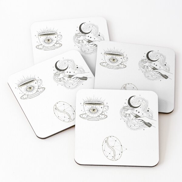 Item preview, Celestial Coffee Ritual: Mystical Alchemy & Astronomy Illustration designed and sold by NonditStudio.