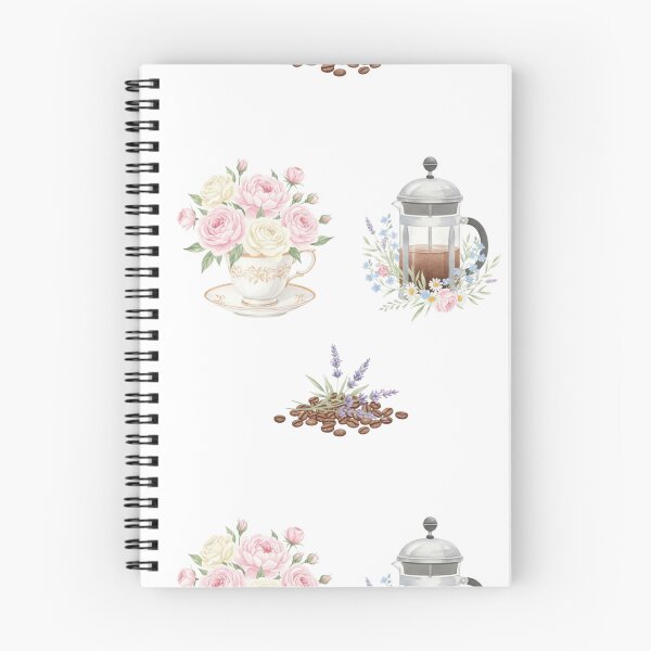 Item preview, Romantic Garden Coffee: Watercolor Floral Teacup and French Press Set designed and sold by NonditStudio.