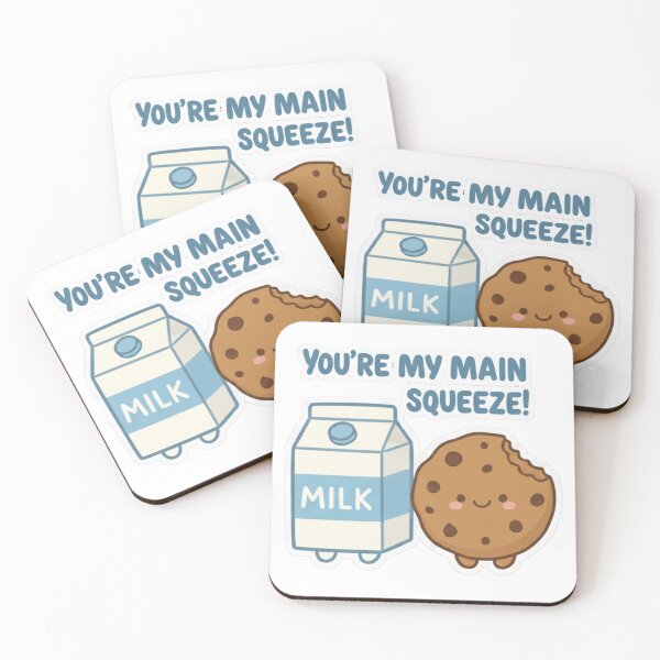 Item preview, Cute Milk and Cookie Valentine Pun Sticker - You're My Main Squeeze designed and sold by GroundUpCo.