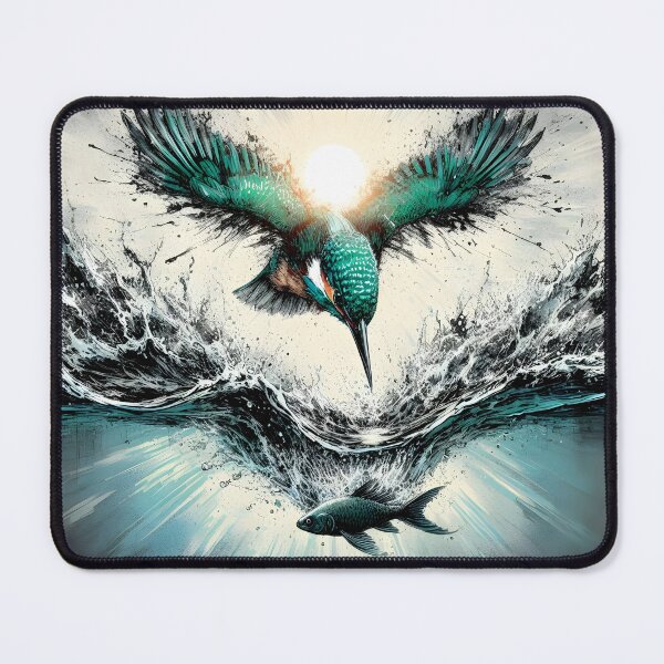 Item preview, Kingfisher Diving For Fish, Ai Generated Art  designed and sold by ACC .