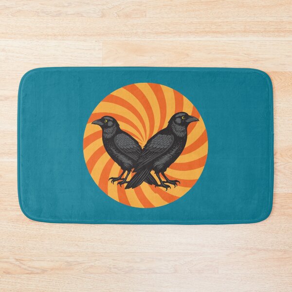 Item preview, Twin Ravens in Psychedelic Spiral – Bold Bird Art for Nature Lovers designed and sold by Analog Aura .