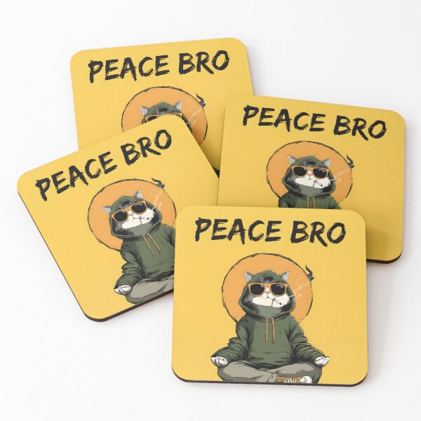 Item preview, Peace Bro Cat Wall Art – Funny Zen Cat Illustration for Modern Home Decor designed and sold by AbstractAuraArt.
