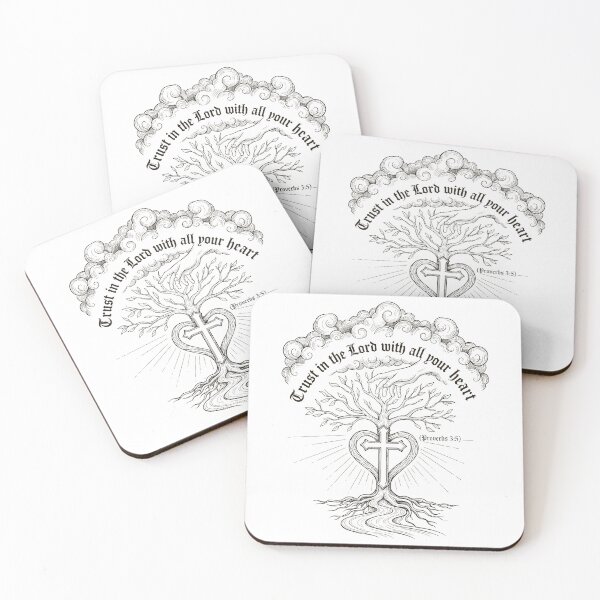 Item preview, Elegant Proverbs 3:5 Christian Tree Cross Heart Design. designed and sold by loveandlightrb.