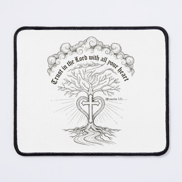 Item preview, Elegant Proverbs 3:5 Christian Tree Cross Heart Design. designed and sold by loveandlightrb.