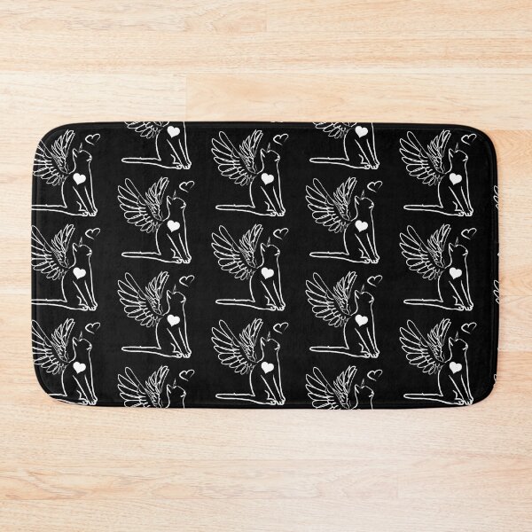 Item preview, Black Cat Angel on Black Background designed and sold by Digitalmyth's Designs.