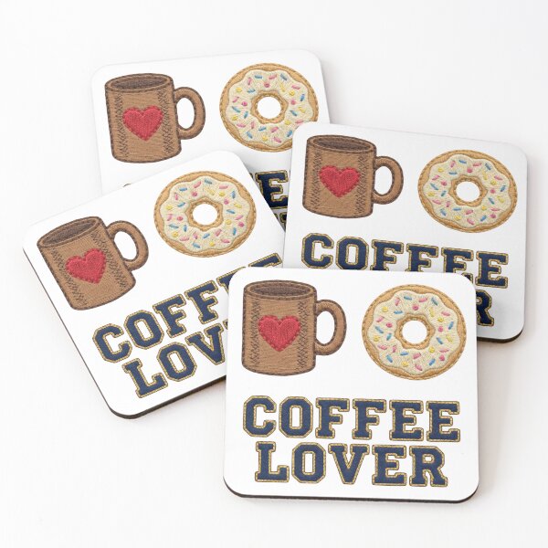 Item preview, Coffee Lover Embroidery Set: Varsity Patch Mug and Sprinkled Donut designed and sold by NonditStudio.