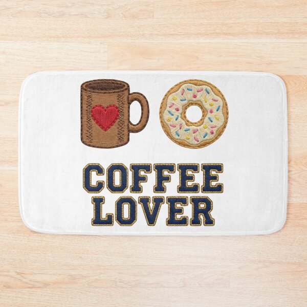 Item preview, Coffee Lover Embroidery Set: Varsity Patch Mug and Sprinkled Donut designed and sold by NonditStudio.