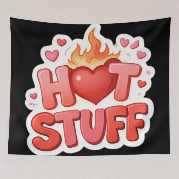 Item preview, Hot Stuff Valentine Sticker Cute Flirty Love Design designed and sold by TrackinDaTrends.