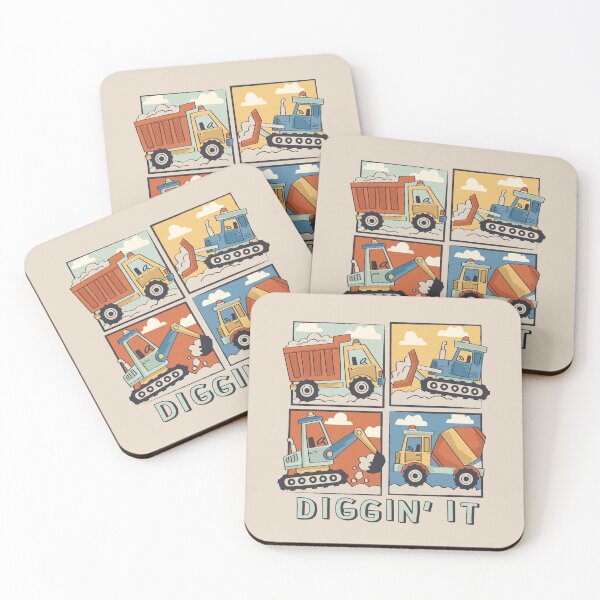 Item preview, Diggin’ It – Colorful Construction Trucks designed and sold by OHBOY! Handmade.
