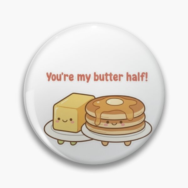Item preview, Cute Pancakes and Butter Valentine Sticker - You're My Butter Half Pun designed and sold by GroundUpCo.