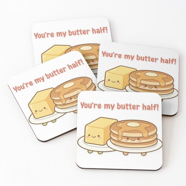 Item preview, Cute Pancakes and Butter Valentine Sticker - You're My Butter Half Pun designed and sold by GroundUpCo.