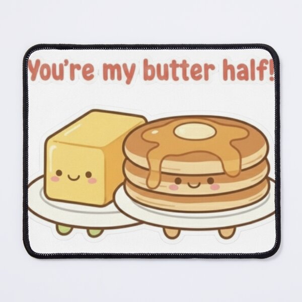 Item preview, Cute Pancakes and Butter Valentine Sticker - You're My Butter Half Pun designed and sold by GroundUpCo.