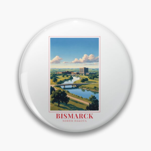 Item preview, Bismarck North Dakota Cityscape Art designed and sold by MapMyMiles.