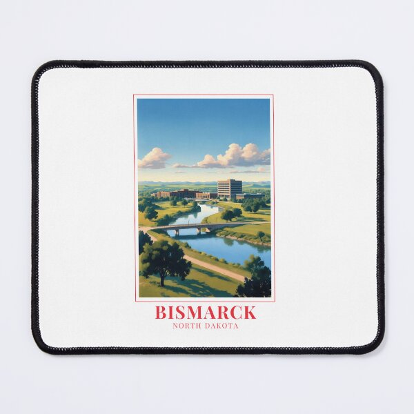 Item preview, Bismarck North Dakota Cityscape Art designed and sold by MapMyMiles.