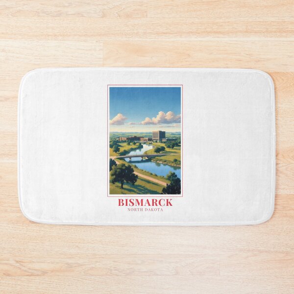 Item preview, Bismarck North Dakota Cityscape Art designed and sold by MapMyMiles.