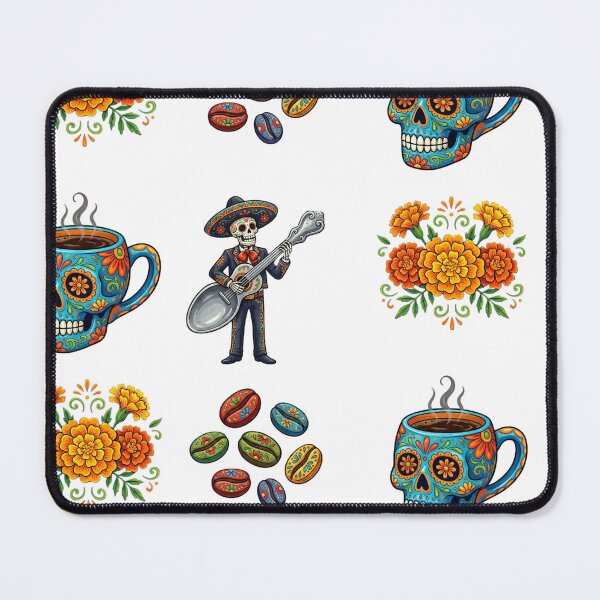 Item preview, Day of the Dead Coffee Celebration: Sugar Skull Mug and Mariachi Skeleton designed and sold by NonditStudio.