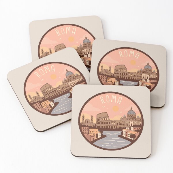 Item preview, Roma Italy Travel Badge Colosseum St Peters Basilica and Roman Ruins designed and sold by InvestingRoad.