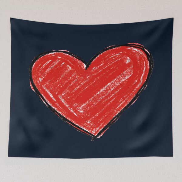 Item preview, Imperfect Hand Drawn Red Heart - Cute Crayon Sketch designed and sold by Dakson Design - Fantasy Art.