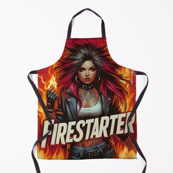 Item preview, Firestarter Rebel Girl with Flaming Hair and Graffiti Vibes. designed and sold by Spark2Seduction.