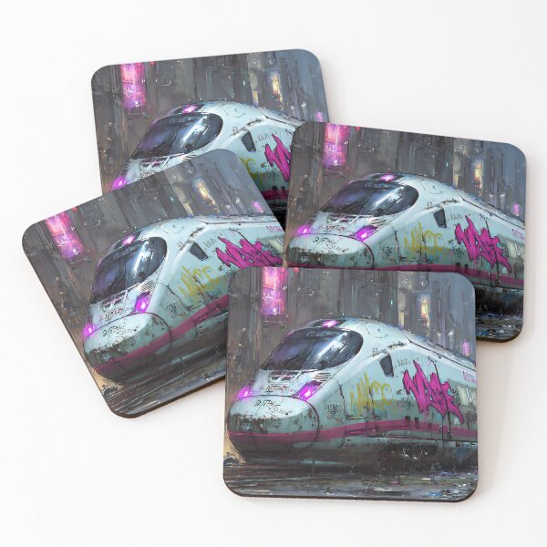 Item preview, Cyberpunk Bullet Train in Neon Megacity Rain designed and sold by athanasioungr.