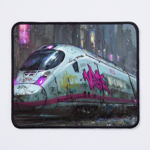 Item preview, Cyberpunk Bullet Train in Neon Megacity Rain designed and sold by athanasioungr.