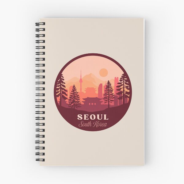 Item preview, Seoul South Korea Travel Badge, N Seoul Tower and Lotte World Tower Skyline with Cherry Blossoms designed and sold by InvestingRoad.