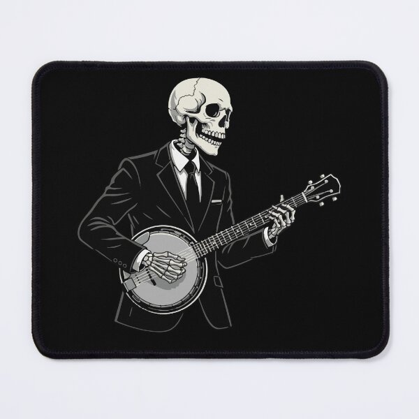 Item preview, Banjo player – skeleton figure in a suit – music motif designed and sold by drizzd.