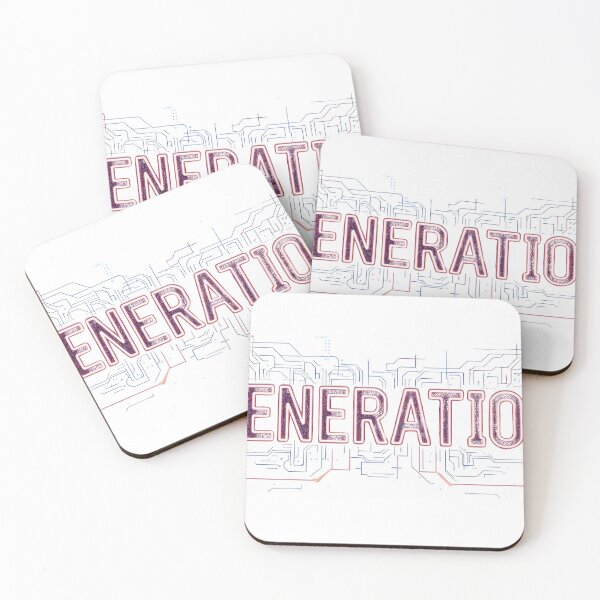 Item preview, Pink neon word generation on black with circuit trace graphics designed and sold by Creative88Art.
