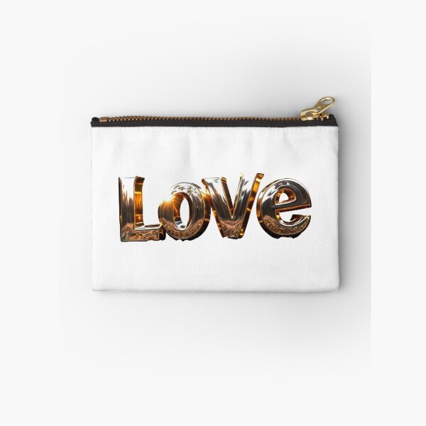 Item preview, Glossy metallic 3D Love typography with gold and chrome finish designed and sold by Creative88Art.