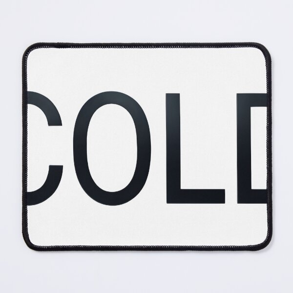 Item preview, Glossy dark letters spelling COLD on a pure black background designed and sold by Creative88Art.