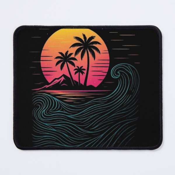 Item preview, Retro 80s Synthwave Sunset - Neon Beach & Palm Trees Aesthetic designed and sold by DreamyPrintsArt.