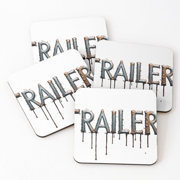 Item preview, Metallic TRAILER text with bronze liquid drips on black background designed and sold by Creative88Art.
