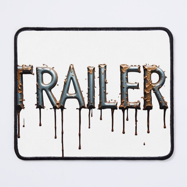 Item preview, Metallic TRAILER text with bronze liquid drips on black background designed and sold by Creative88Art.