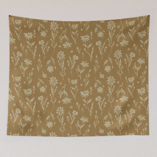 Item preview, Autumn Wild Flowers in Caramel designed and sold by Shelley Johannes Studio.