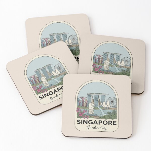 Item preview, Singapore Garden City Travel Badge with Merlion and Marina Bay Sands Skyline designed and sold by InvestingRoad.
