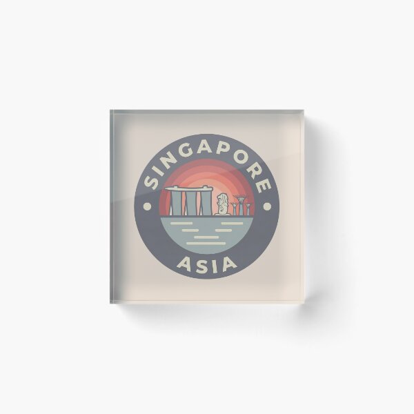 Item preview, Singapore Garden City Travel Badge with Merlion and Marina Bay Sands Skyline designed and sold by InvestingRoad.
