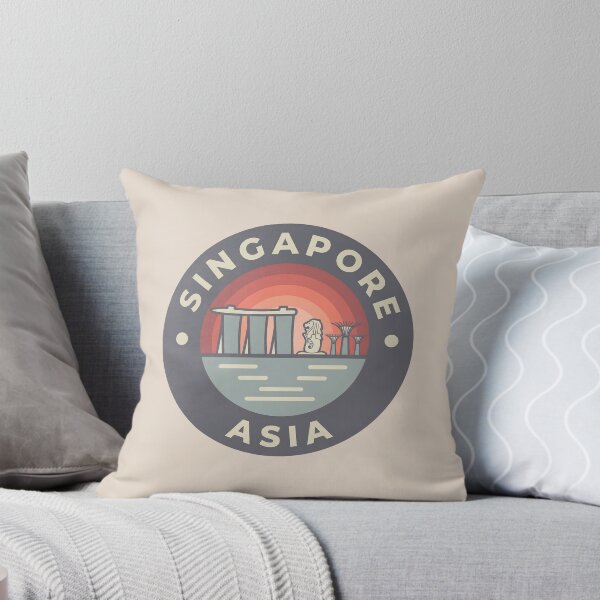 Item preview, Singapore Garden City Travel Badge with Merlion and Marina Bay Sands Skyline designed and sold by InvestingRoad.