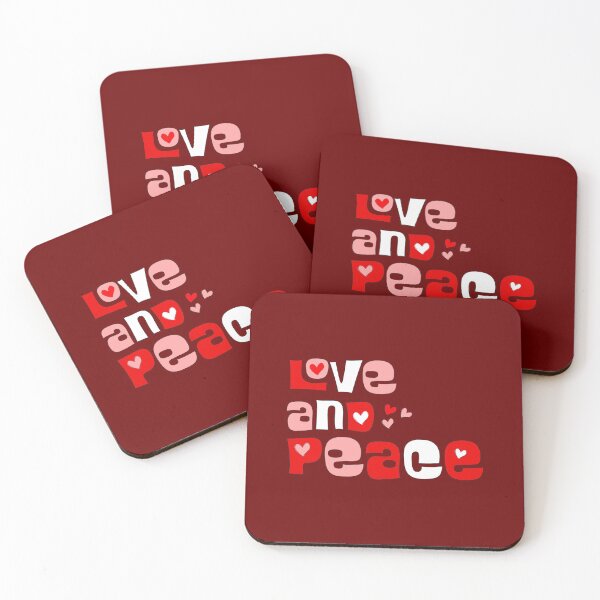 Item preview, Retro Love and Peace Quote – Pink and Red Aesthetic Hearts Typography designed and sold by Far Out Goods.