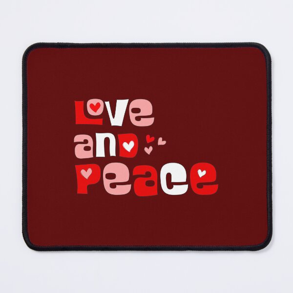 Item preview, Retro Love and Peace Quote – Pink and Red Aesthetic Hearts Typography designed and sold by Far Out Goods.