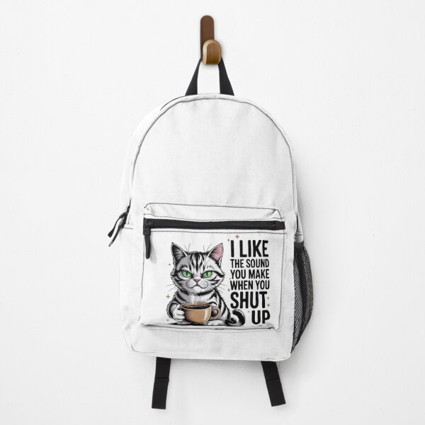Item preview, Grumpy Cat with Coffee Sarcastic Quote Design | Funny Cat Lover Humor | I Like the Sound You Make When You Shut Up | Sassy Cat Art designed and sold by Golden Blaze Studio.