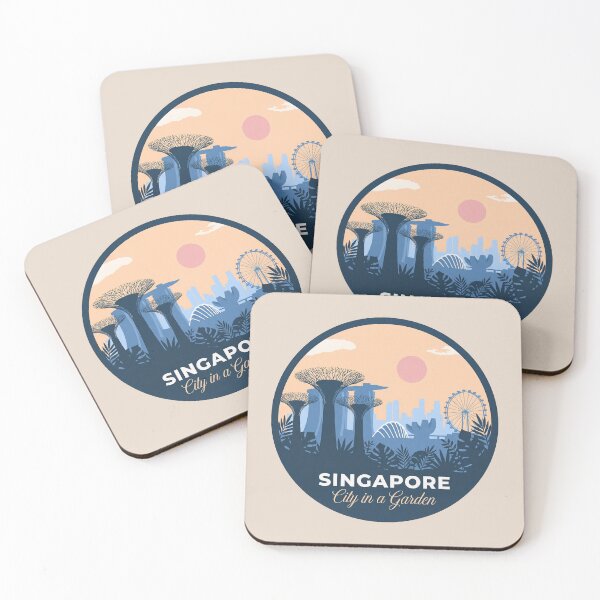 Item preview, Singapore Garden City Travel Badge with Merlion and Marina Bay Sands Skyline designed and sold by InvestingRoad.