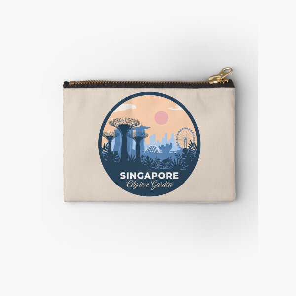 Item preview, Singapore Garden City Travel Badge with Merlion and Marina Bay Sands Skyline designed and sold by InvestingRoad.