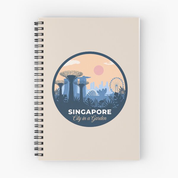 Item preview, Singapore Garden City Travel Badge with Merlion and Marina Bay Sands Skyline designed and sold by InvestingRoad.