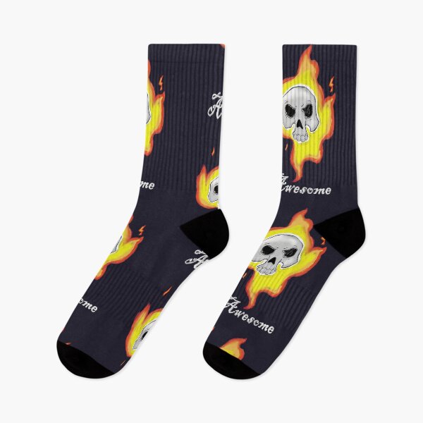 Item preview, Flaming Skull Awesome Hand-Drawn Design designed and sold by Luxwig.