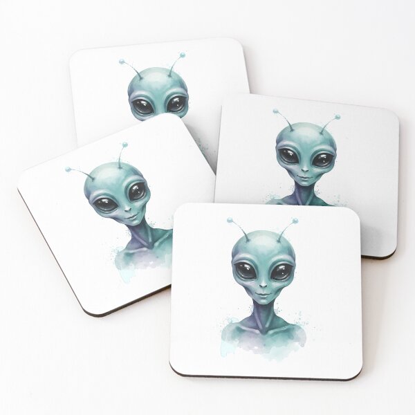 Item preview, Cute Alien Watercolor Illustration | Kawaii Space Creature Art designed and sold by Senkov.