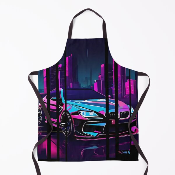 Item preview, B.W M6 sideways cyberpunk neon city, high contrast colors, cinematic lighting, bold vector illustration 13 designed and sold by Neon G.