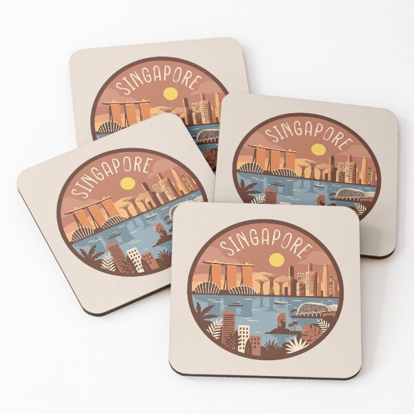 Item preview, Singapore Garden City Travel Badge with Merlion and Marina Bay Sands Skyline designed and sold by InvestingRoad.
