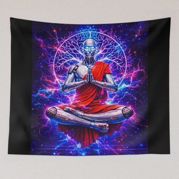 Item preview, Cyber Monk – Tree of Life Energy | Futuristic Zen Art designed and sold by Dominik1994.