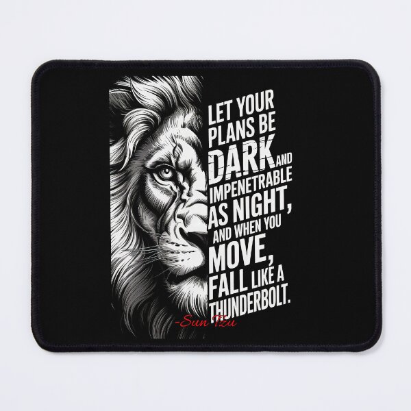 Item preview, Plans Dark as Night (Sun Tzu) Lion Quote designed and sold by Enea Kelo.