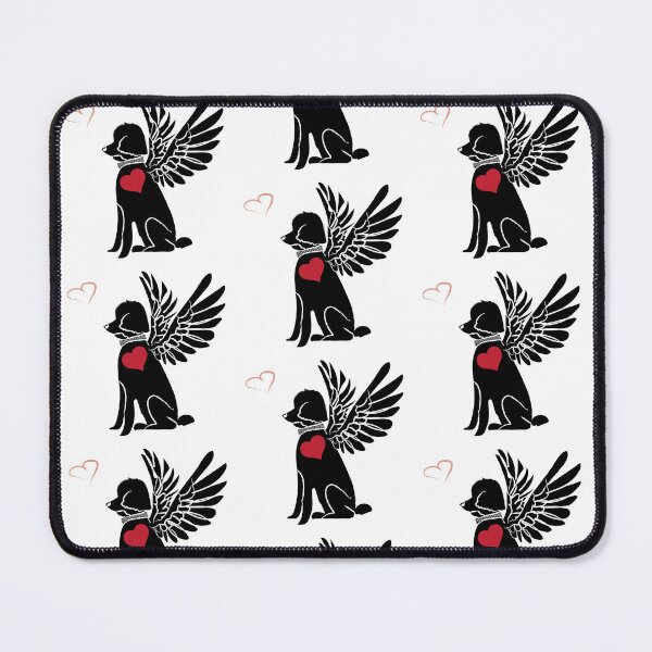 Item preview, Black Dog Angel on White Background designed and sold by Digitalmyth's Designs.